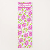 White Watercolor Peonies Floral Personalized Yogamatte (Vorderseite)