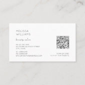 White Watercolor Peony Flower Visitenkarte (Rückseite)