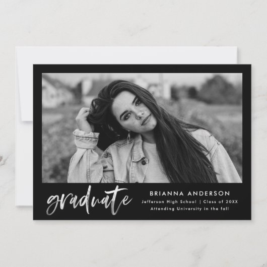 White Watercolor Pinsel Skriptabstufungsparty Einladung (Vorderseite)