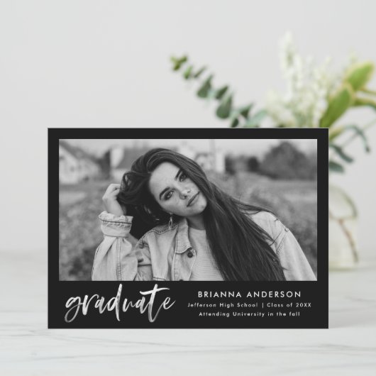 White Watercolor Pinsel Skriptabstufungsparty Einladung (Stehend Vorderseite)