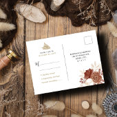 White Watercolor Rustic Gold Moslem Wedding RSVP Postkarte