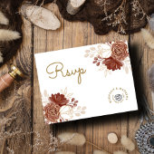 White Watercolor Rustic Gold Moslem Wedding RSVP Postkarte