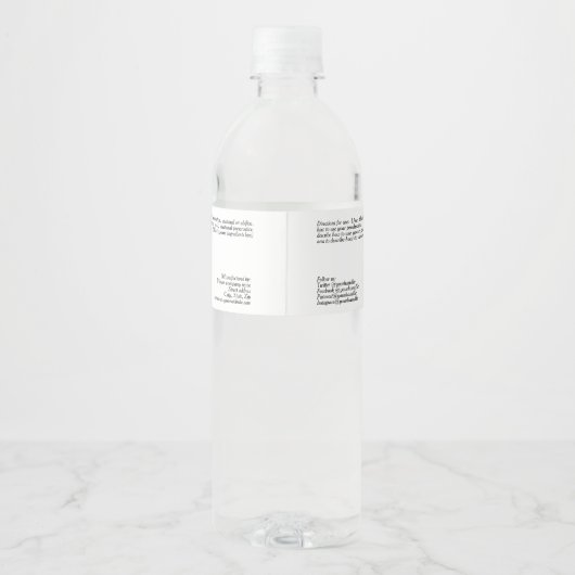 White Waterproof Cosmetik Jar Label mit Logo Wasserflaschenetikett (Rückseite)