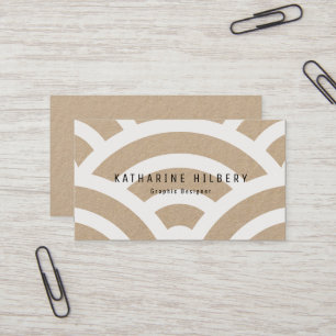 White Wave Pattern Papier Business Card Visitenkarte