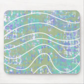 White Waves Abstrakt Green Aqua Lila Design Mousepad (Vorne)