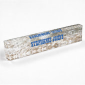 White Waves Monogram Blue Individuelle Name Namensplakette