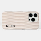 White Wavey Pattern - Minimalistisches abstraktes Case-Mate iPhone Hülle (Rückseite (Horizontal))