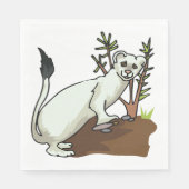 White Weasel Wildlife Napkins Serviette (Vorderseite)