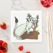 White Weasel Wildlife Napkins Serviette