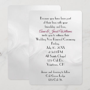 White Wedding Abstrakt Vow Renewal Einladung