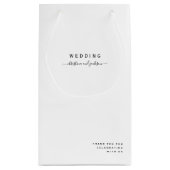 White Wedding Black Text nur vielen Dank Kleine Geschenktüte (Rückseite)