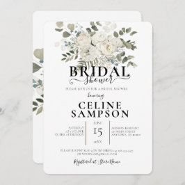 White Wedding Bouquet Illustration Brautparty Einladung