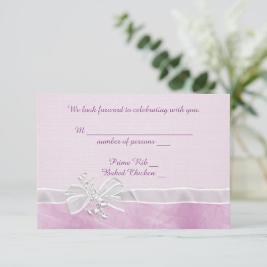 White Wedding Bow UAWG Einladung (Stehend Vorderseite)