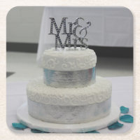 White Wedding Cake Closing Hochzeit Untersetzer