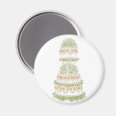 White Wedding Cake Magnet (Vorderseite/Rückseite)