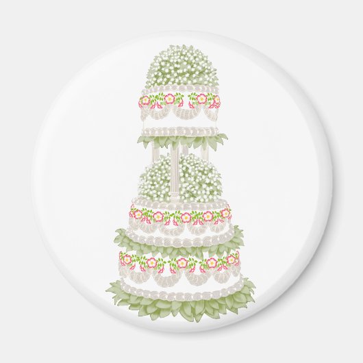 White Wedding Cake Magnet (Vorne)