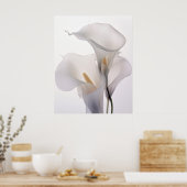 White Wedding Calla Lily White Background Poster (Küche)