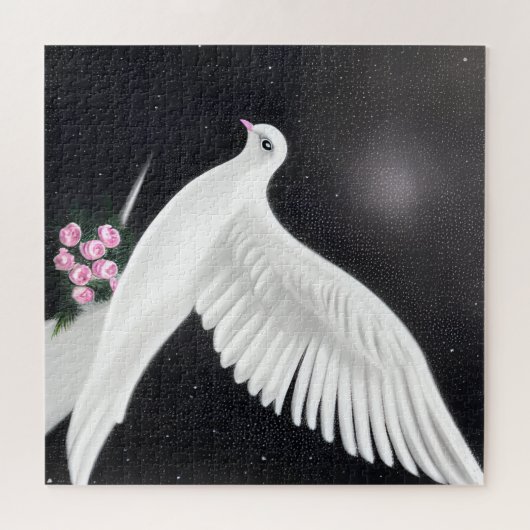 White Wedding Dove Puzzle (Horizontal)