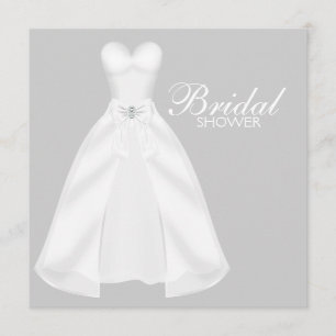 White Wedding Dress Brautparty Einladung