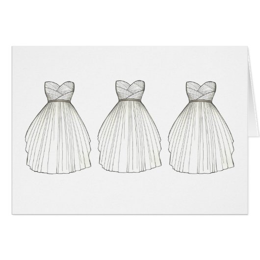 White Wedding Dress Bride Bridal Gown Card (Vorderseite (Horizontal))