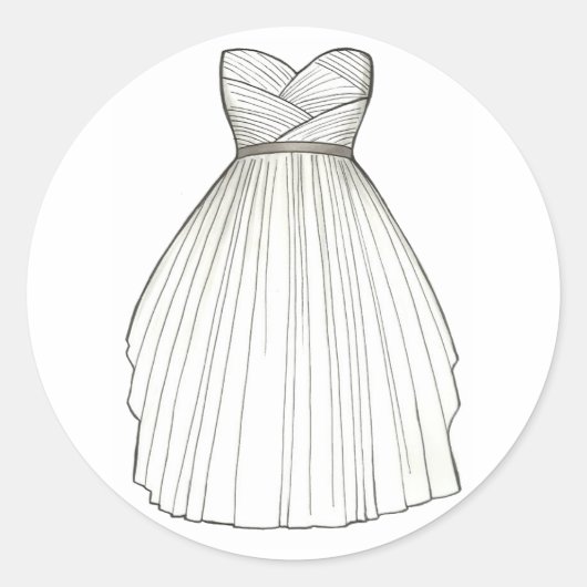 White Wedding Dress Bride Bridal Gown Stickers (Vorderseite)