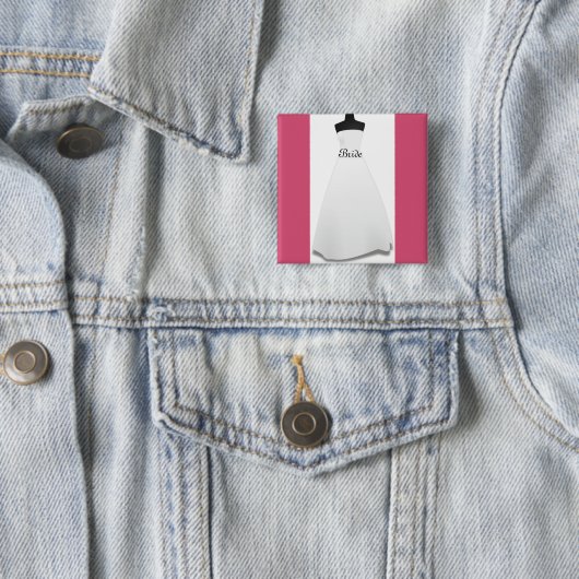 White Wedding Dress Bride Button Button Abzeichen  (Beispiel)