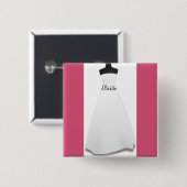 White Wedding Dress Bride Button Button Abzeichen  (Vorne & Hinten)