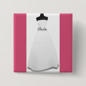 White Wedding Dress Bride Button Button Abzeichen  (Vorderseite)