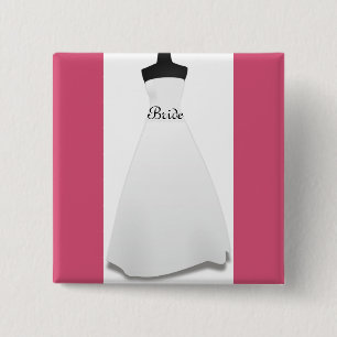 White Wedding Dress Bride Button Button Abzeichen