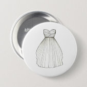 White Wedding Dress Gown Brautparty Bride Geschenk Button (Vorne & Hinten)