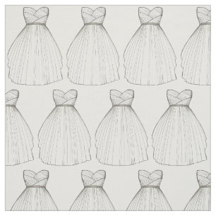 White Wedding Dress Gown Bride Brautparty Stoff