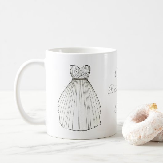 White Wedding Dress Gown Bride Brautparty Tasse (Mit Donut)