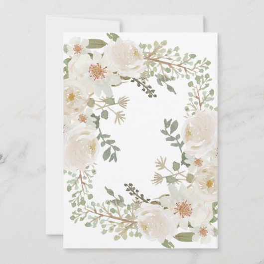 White Wedding Floral Elegantes Probe Dinner (Rückseite)