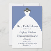 White Wedding Gown Brautparty Einladung (Vorderseite)