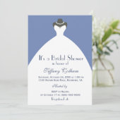 White Wedding Gown Brautparty Einladung (Stehend Vorderseite)