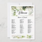 White Wedding Greenery Downloadable Seating Chart Einladung (Vorderseite)
