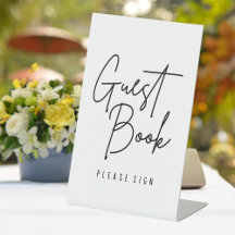 White Wedding Guest Book Sign