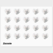 White Wedding Heart Stickers (Blatt)