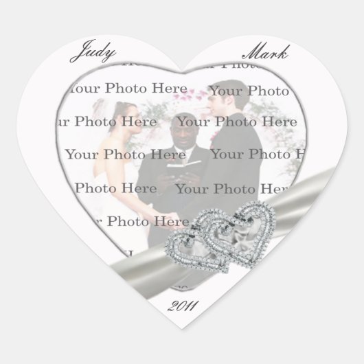White Wedding Heart Stickers (Vorderseite)