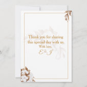 White Wedding Invite with Elegant Heart & Roses Einladung (Rückseite)