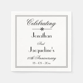 White Wedding Jubiläumszeitung mit klassischem Chi Serviette