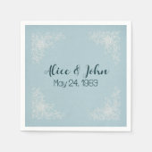 White Wedding Lace Corners Serviette (Vorderseite)