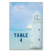 White Wedding Lighthouse Tischnummer (Vorderseite)