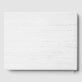White Wedding Lily Herz auf Holz Gästebuch (Rückseite)