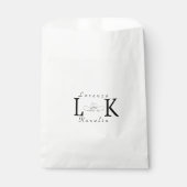 White Wedding Monogram Einfache Elegante Minimalis Geschenktütchen (Vorderseite)