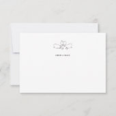 White Wedding Monogram Einfache Elegante Minimalis Mitteilungskarte (Rückseite)