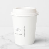 White Wedding Monogram Einfache Elegante Minimalis Pappbecher (Rückseite)