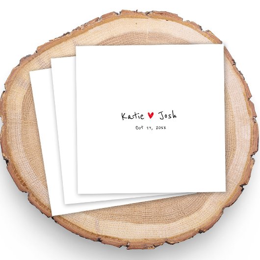 White Wedding Napkins mit handgeschriebenen schwar Serviette