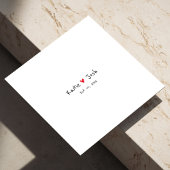 White Wedding Napkins mit handgeschriebenen schwar Serviette