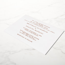 White Wedding One Venue Rose Gold Foil Folieneinladung